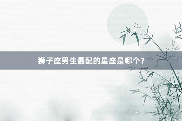 狮子座男生最配的星座是哪个？