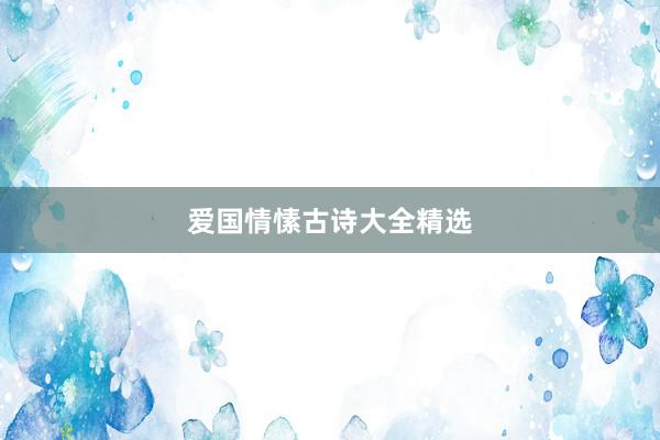 爱国情愫古诗大全精选